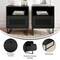 Merrick Lane Burkett Set of 2 Mid-Century Modern Wooden Bed Side Tables/Nightstands with Drawer and Shelf